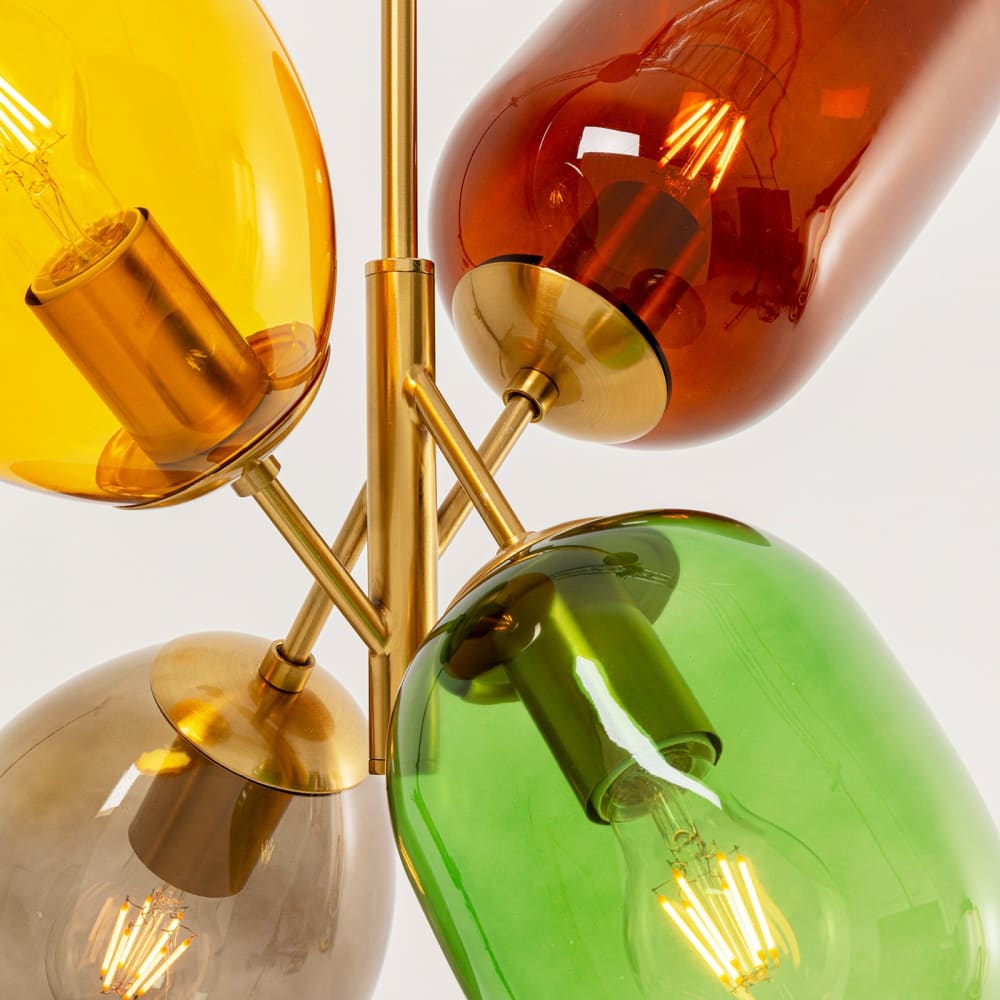 Suspension en verre et acier doré — vue 4
