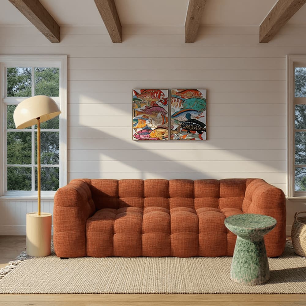 Lampadaire inclinable en acier beige — vue 3