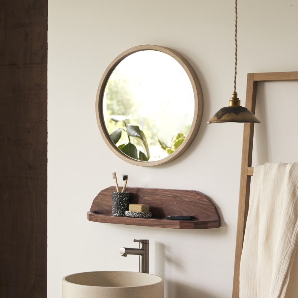 Tikamoon Spiegel aus Eiche 50 × 50 cm style classic chic Beige Holz