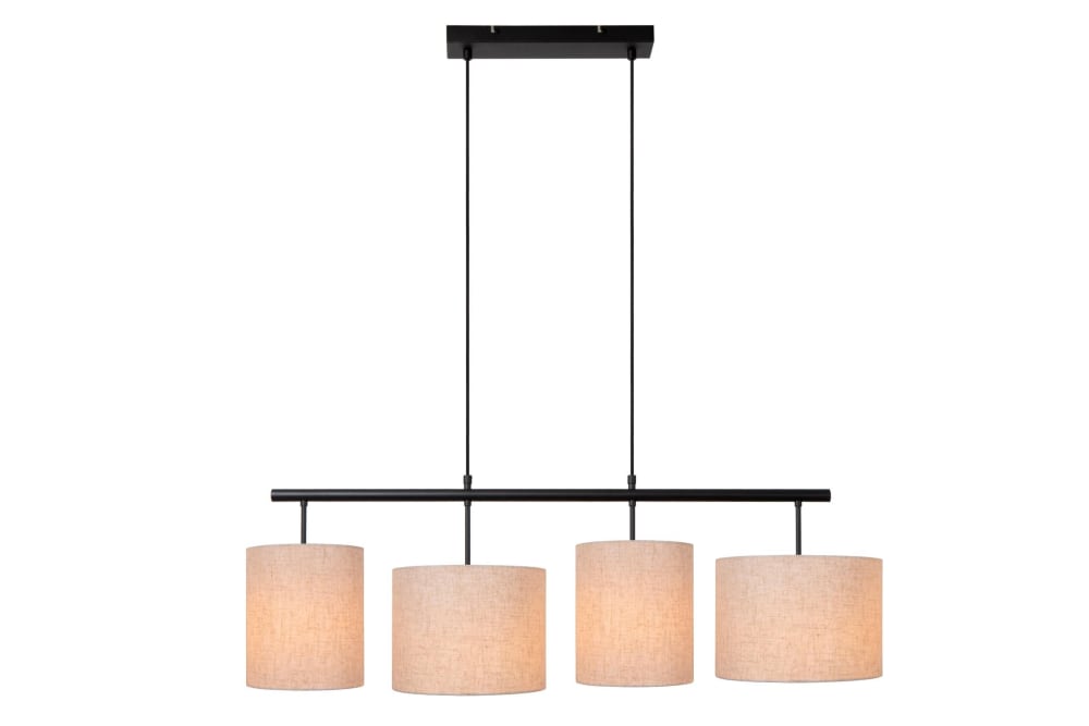 Suspension coton 4 lumières crème