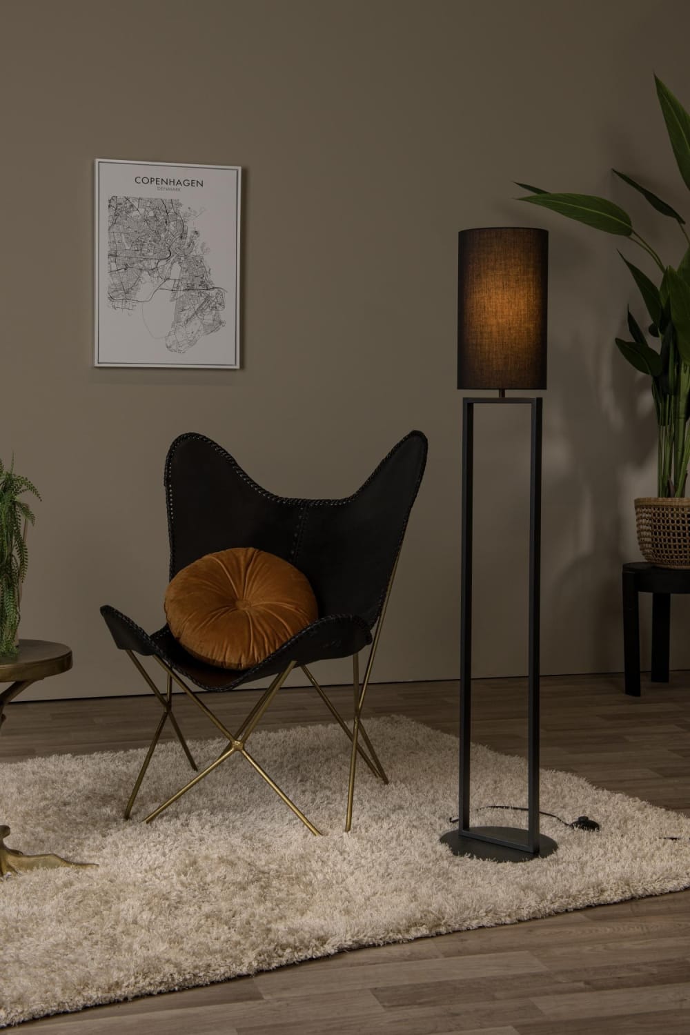 Lampadaire coton noir — vue 3