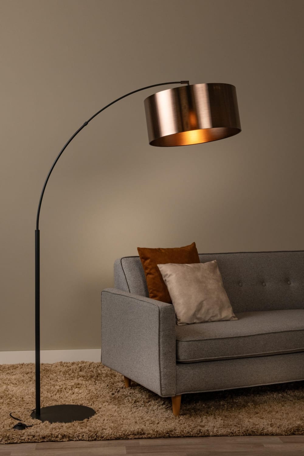 lampadaire métal 1 lumière rouille