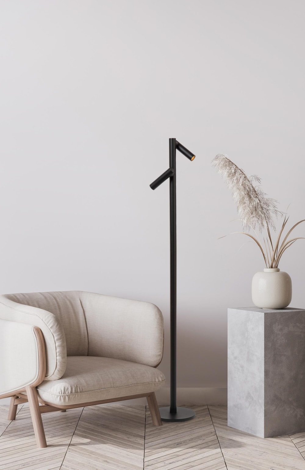 Lampadaire alu rechargeable 1 lumière noir