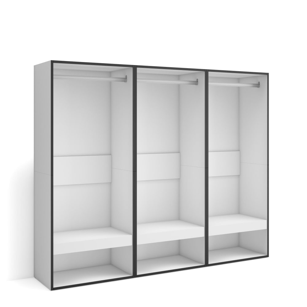 Offener Kleiderschrank Holzeffekt 180x35x145cm Weiß - Maisons Du