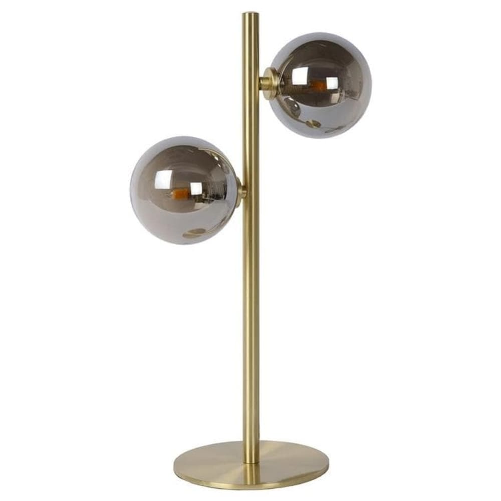 Lampe à poser 2 lumières h43cm laiton