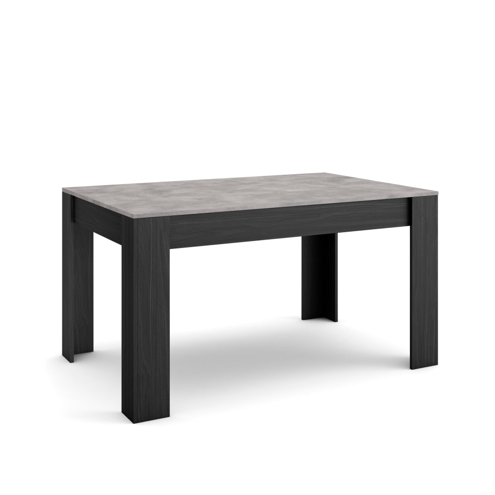 Esstisch Holzeffekt 140x90x76cm Zementgrau und Schwarz - Maisons