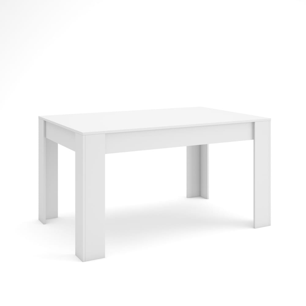 Table à manger effet bois blanc 140x90x76cm