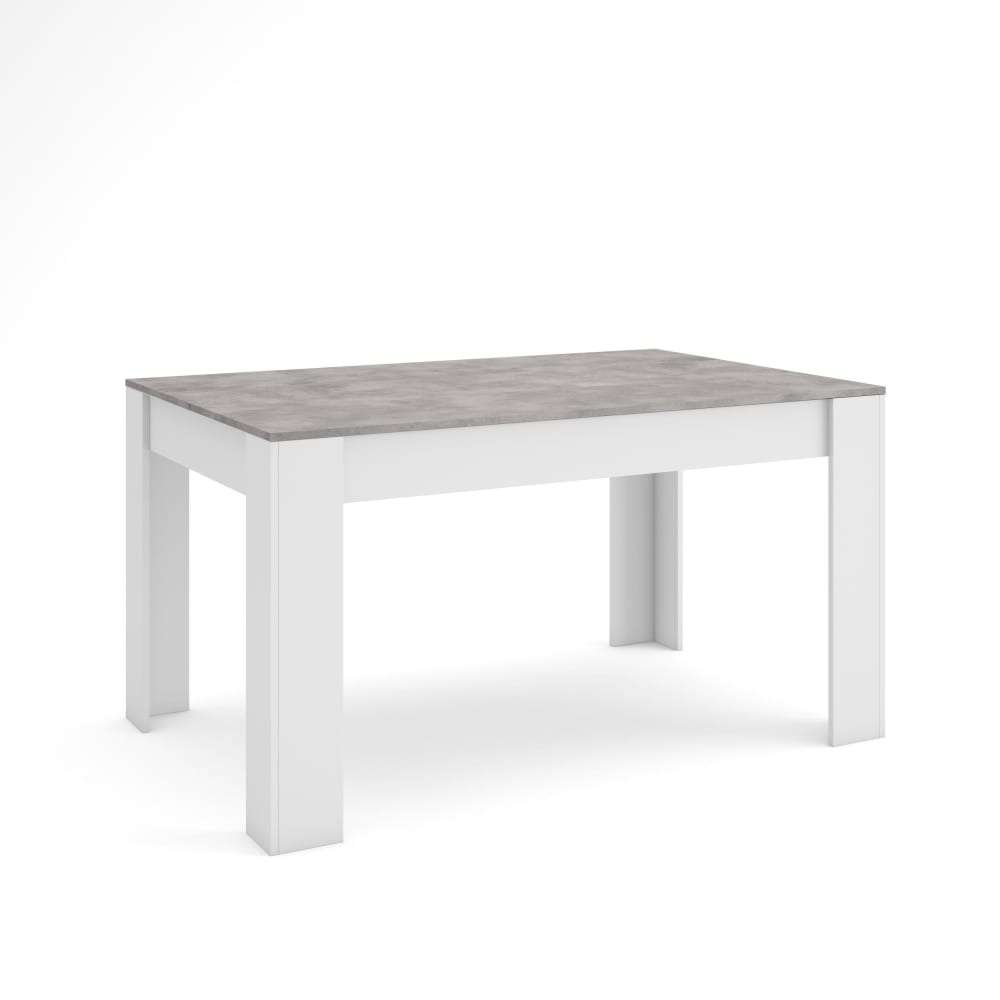 Esstisch Holzeffekt 140x90x76cm Zementgrau und Weiß - Maisons Du