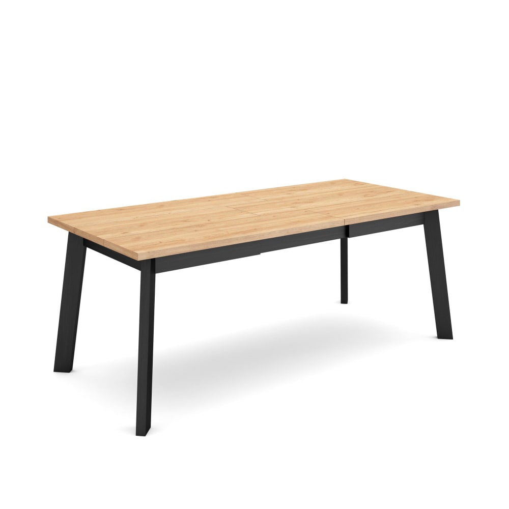 Esstisch Holzeffekt 194x90x75cm Eiche und Schwarz - Maisons Du