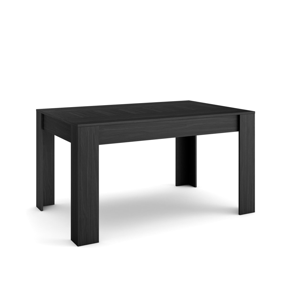 Table à manger effet bois noir 140x90x76cm