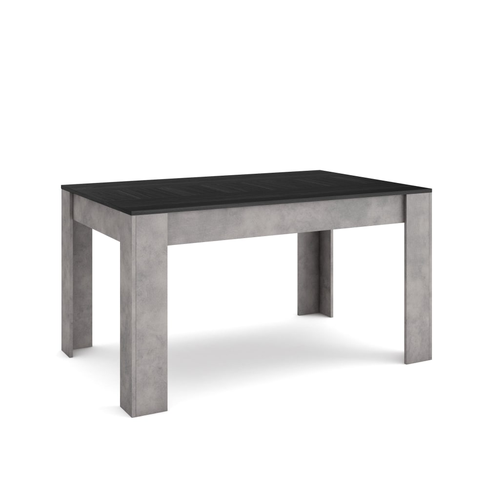 Esstisch Holzeffekt 140x90x76cm Schwarz und Zementgrau - Maisons