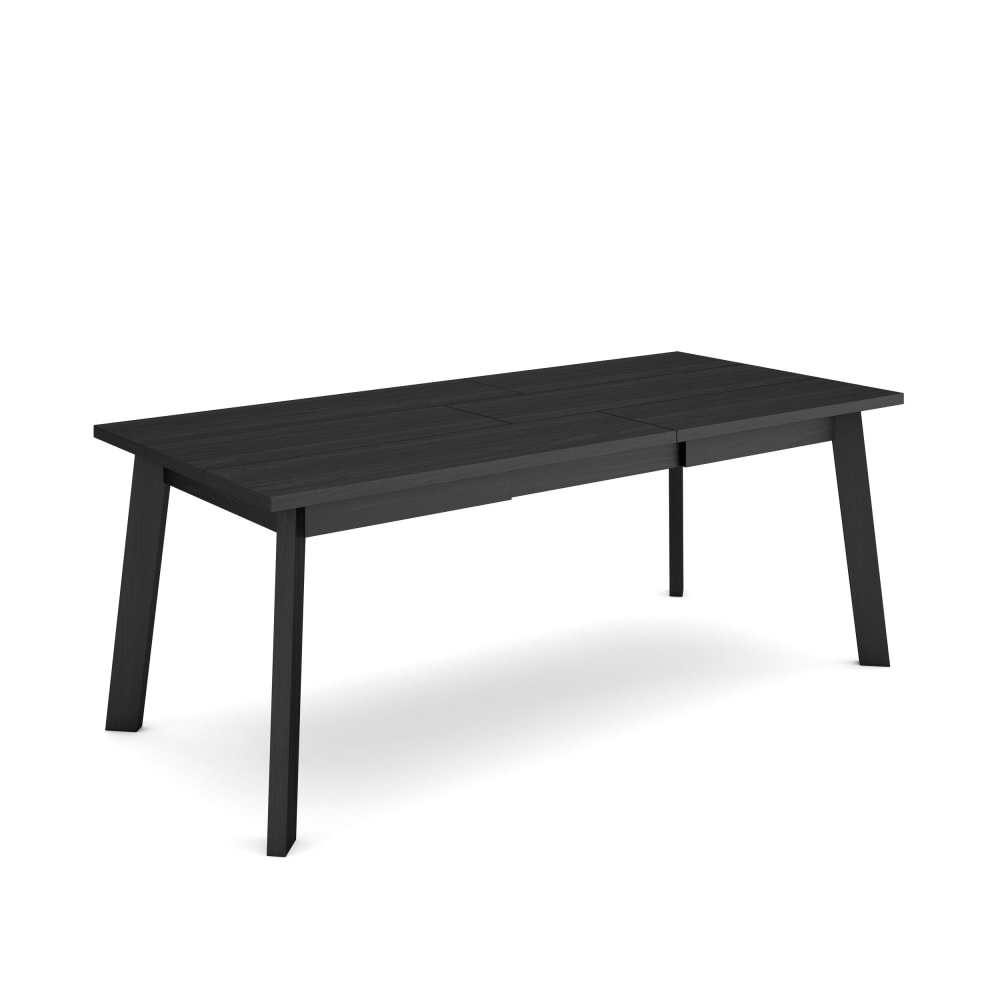 Table à manger effet bois noir 194x90x75cm