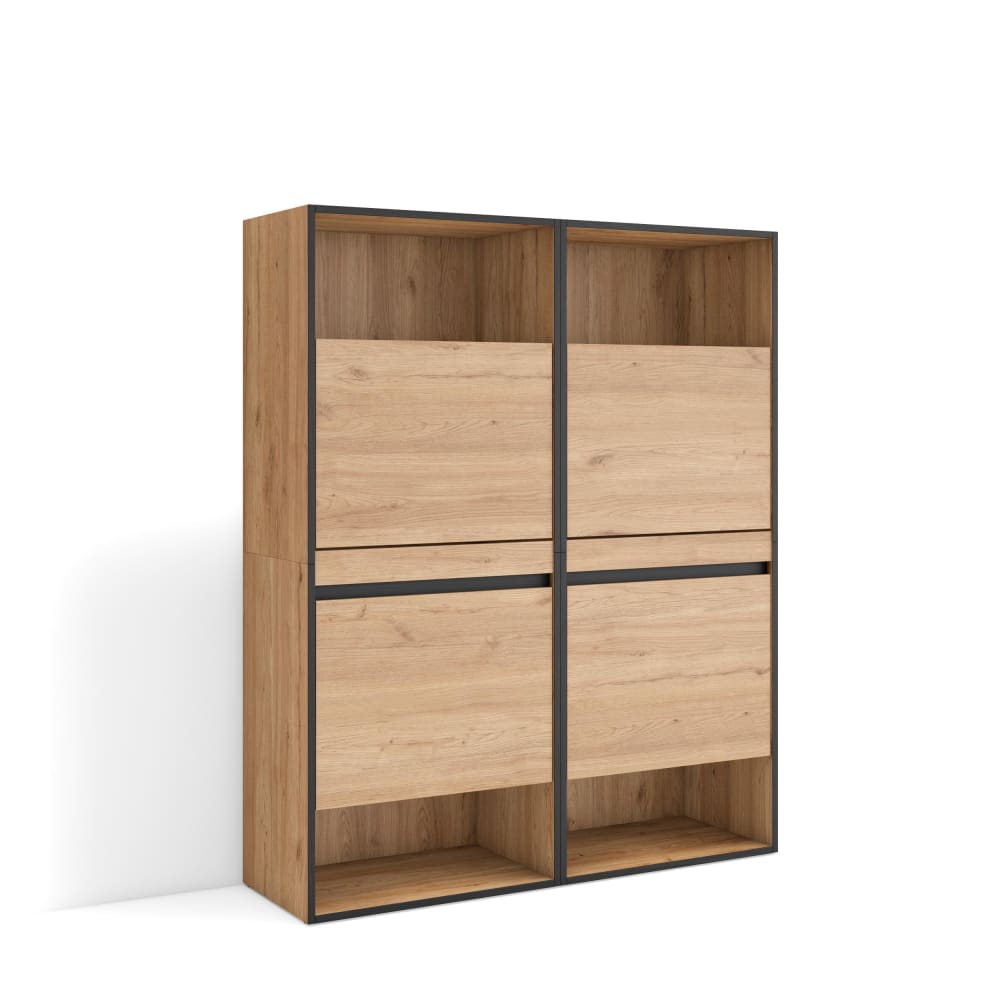 Schuhschrank Holzeffekt 120x35x145cm Eiche - Maisons Du Monde
