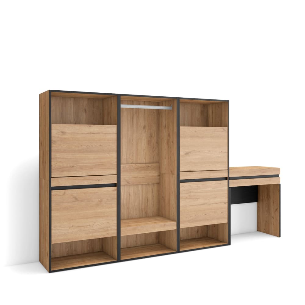 Schuhschrank Holzeffekt 250x35x145cm Eiche - Maisons Du Monde