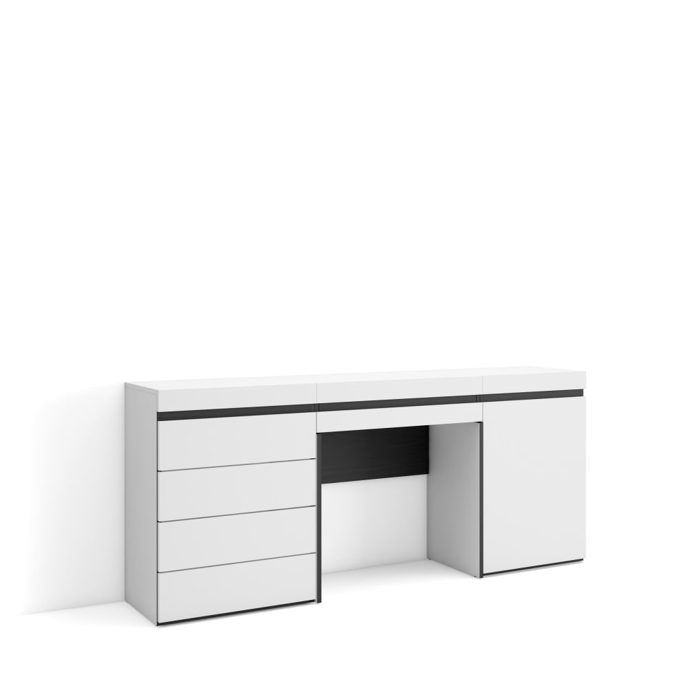 Schminktisch Holzeffekt 177x35x75cm Weiß - Maisons Du Monde