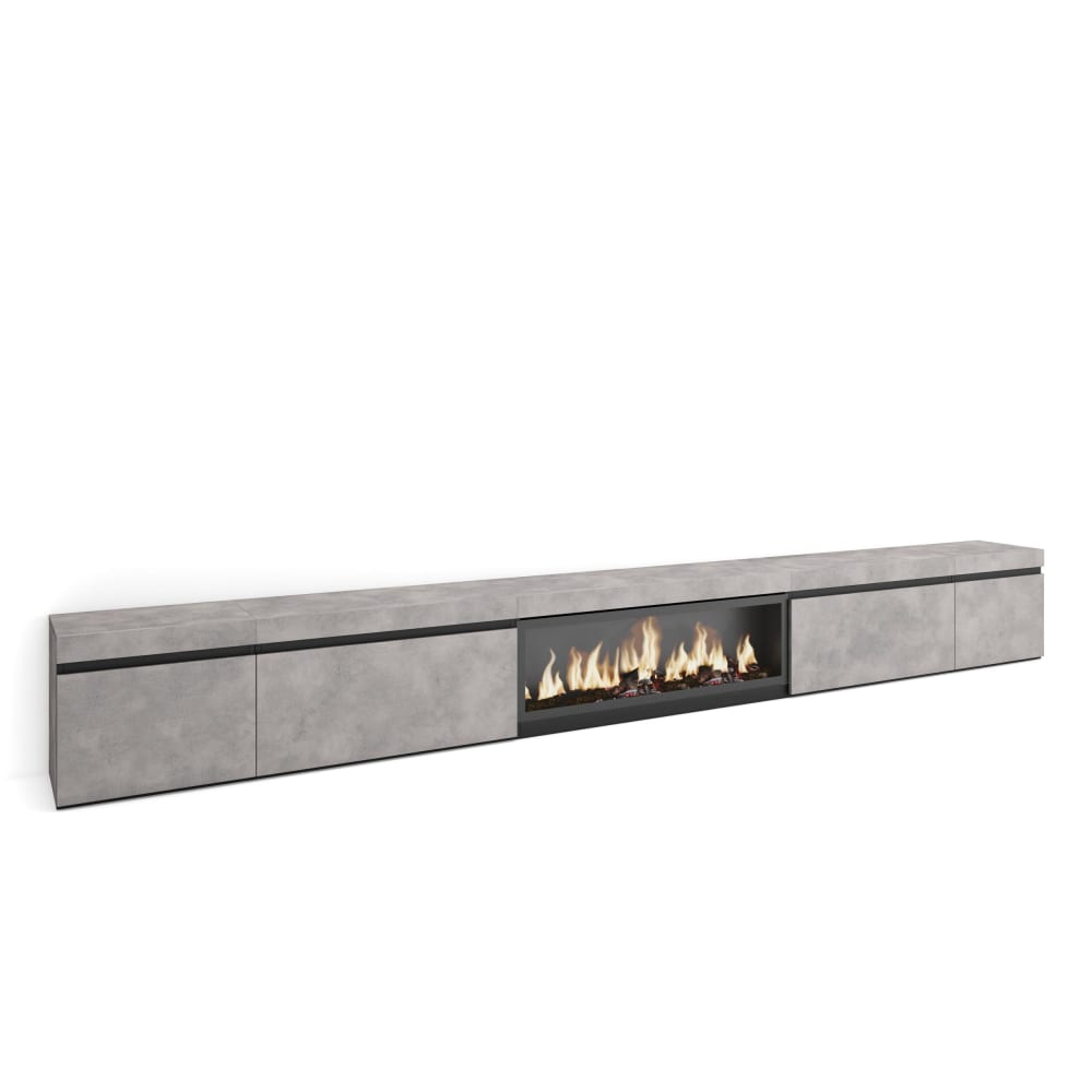 Meuble tv effet bois - feu