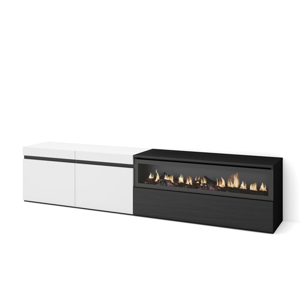 Meuble tv effet bois - blanc