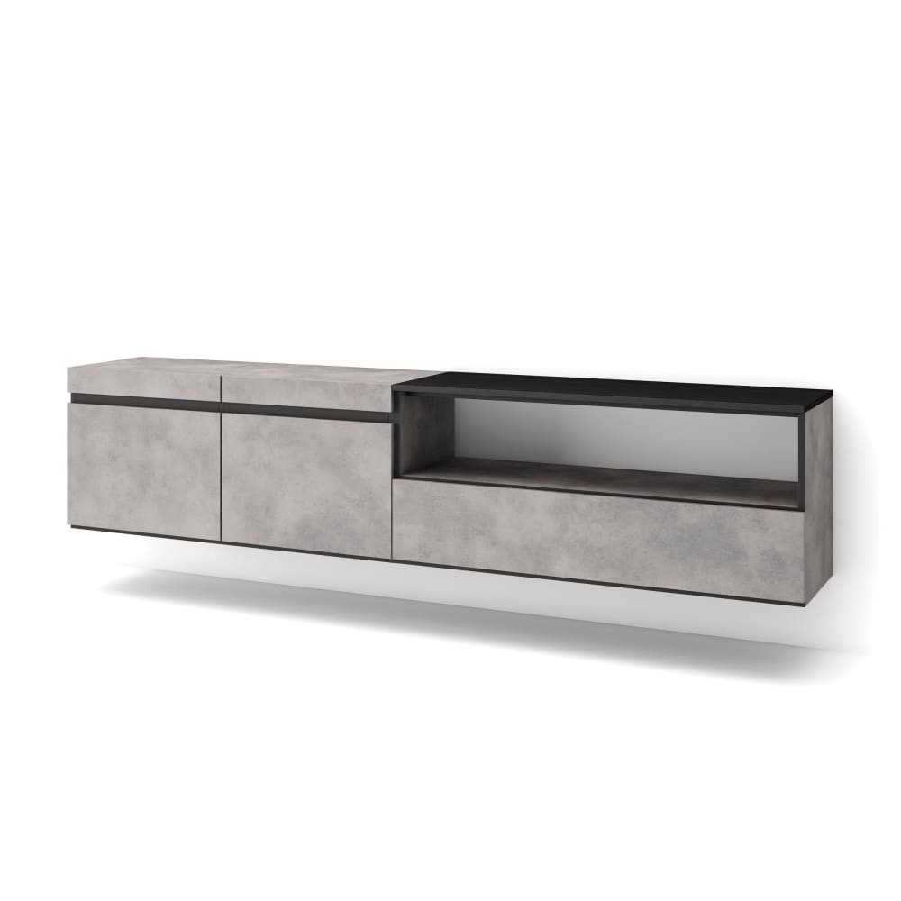 Meuble tv effet bois - suspendu