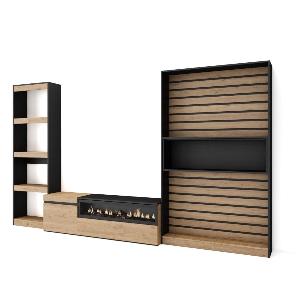 Ensemble tv effet bois
