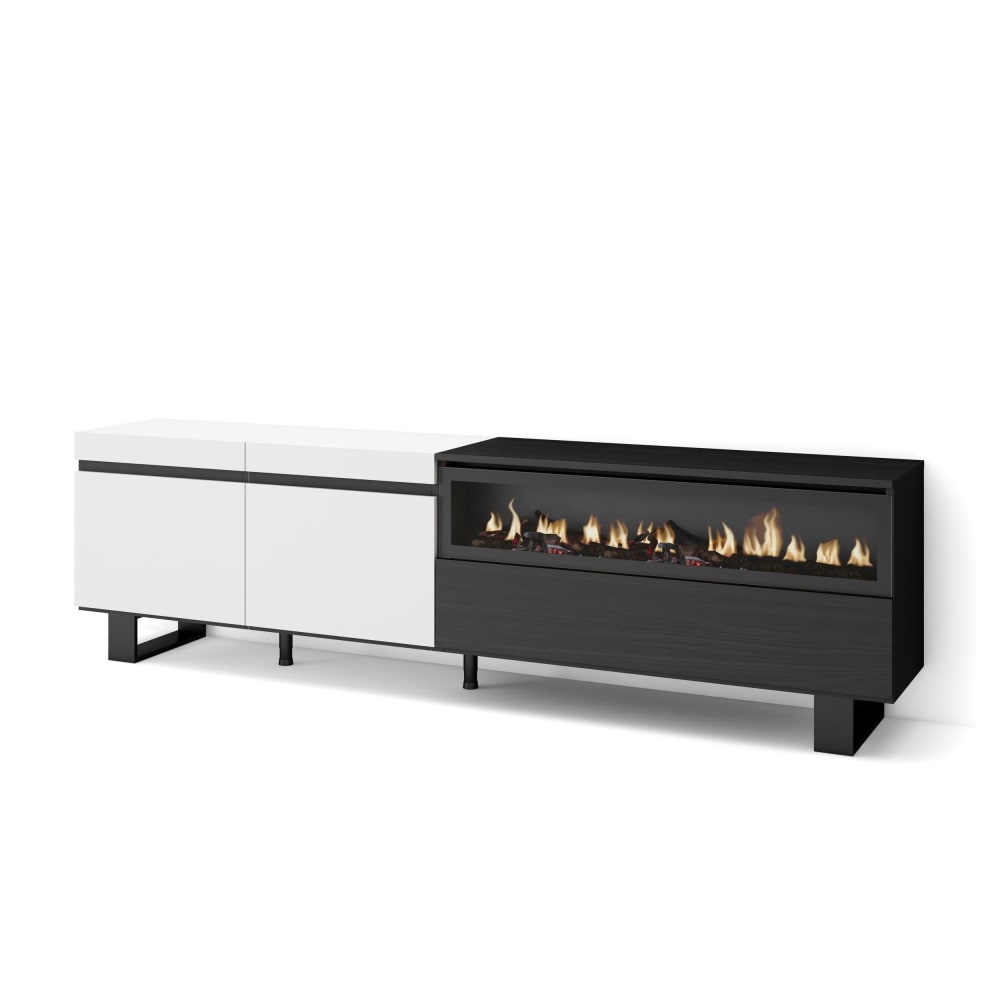 Meuble tv effet bois - feu