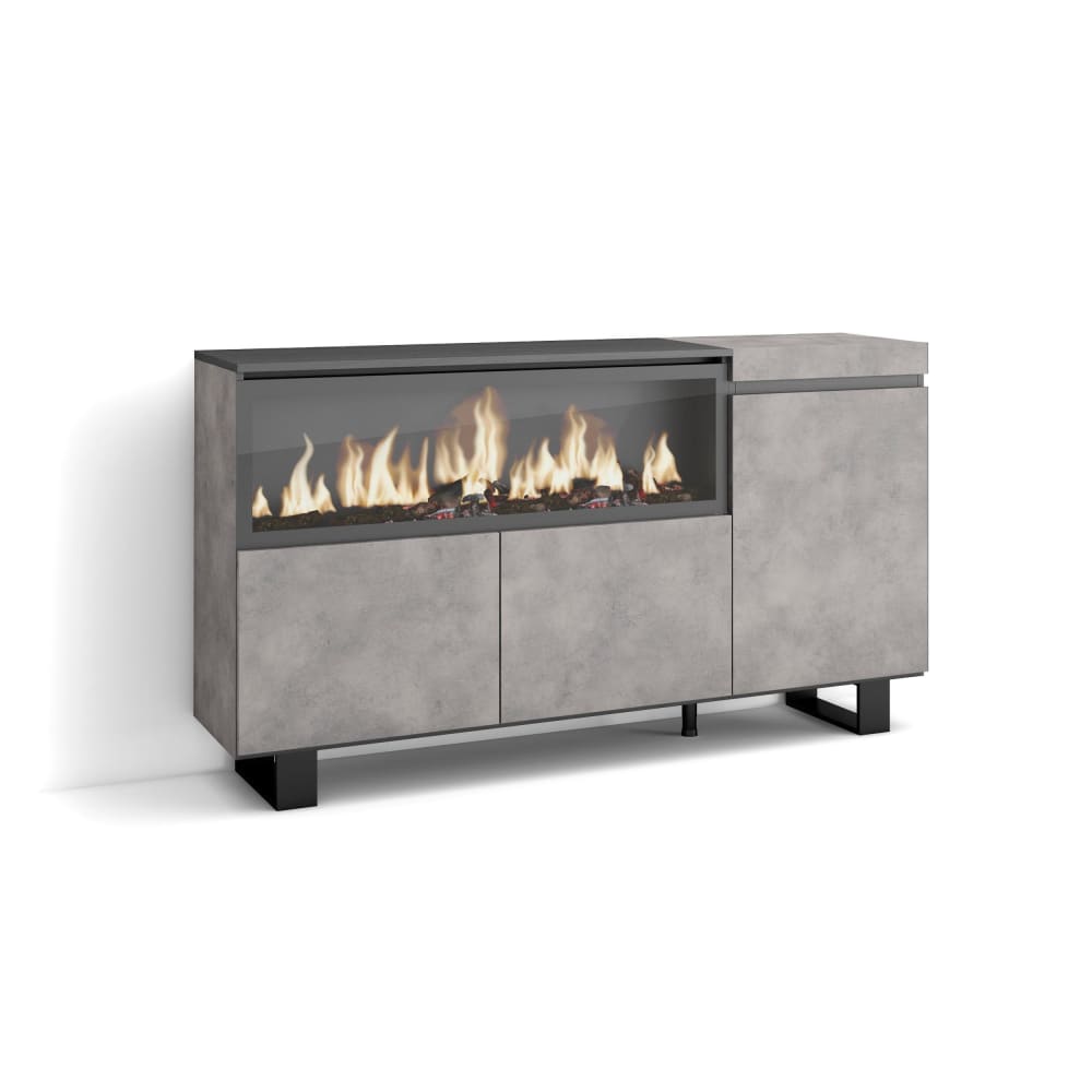 Sideboard Holzeffekt Kamin mit Feuereffekt XXL 158x35x87cm