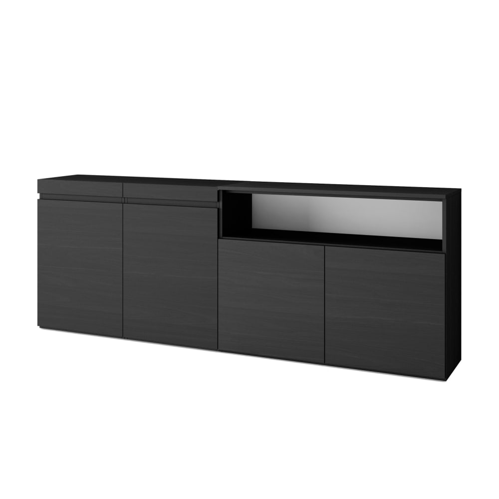 Buffet effet bois noir 200x35x75cm