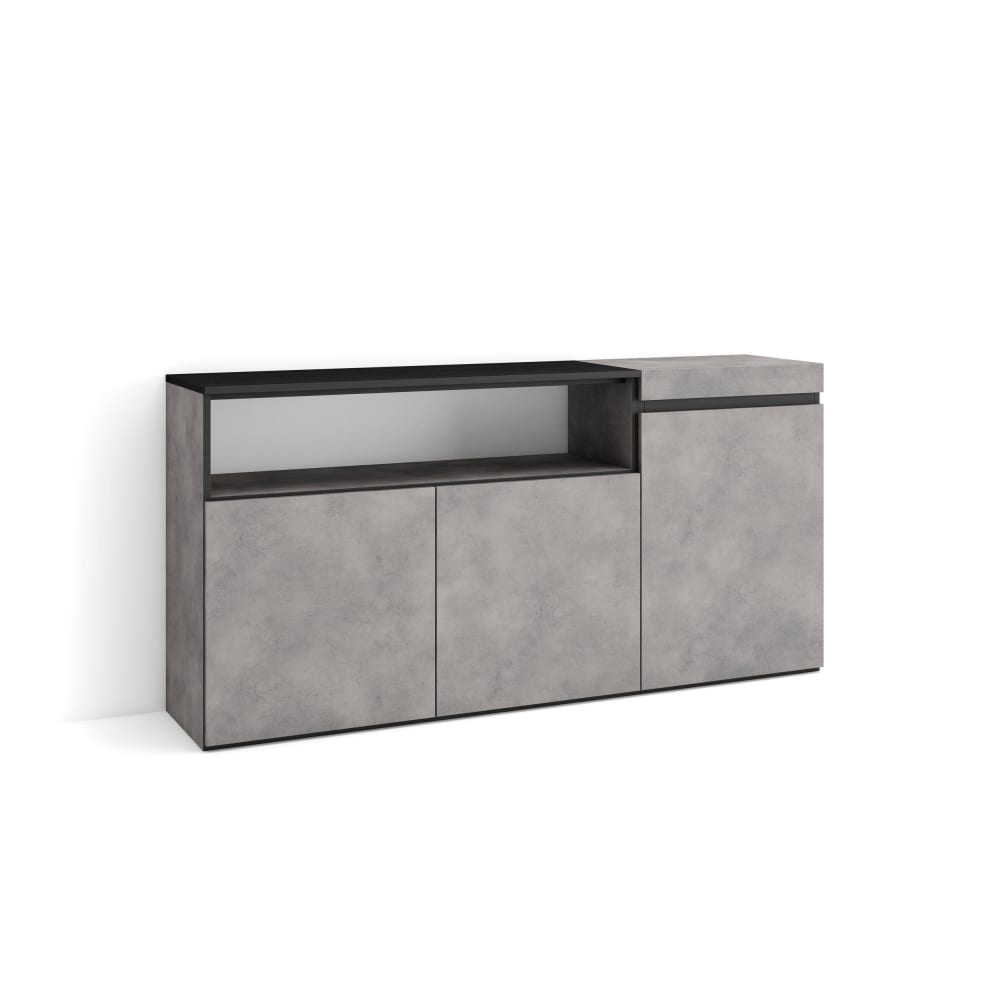 Sideboard Holzeffekt 150x35x75cm Zementgrau - Maisons Du Monde