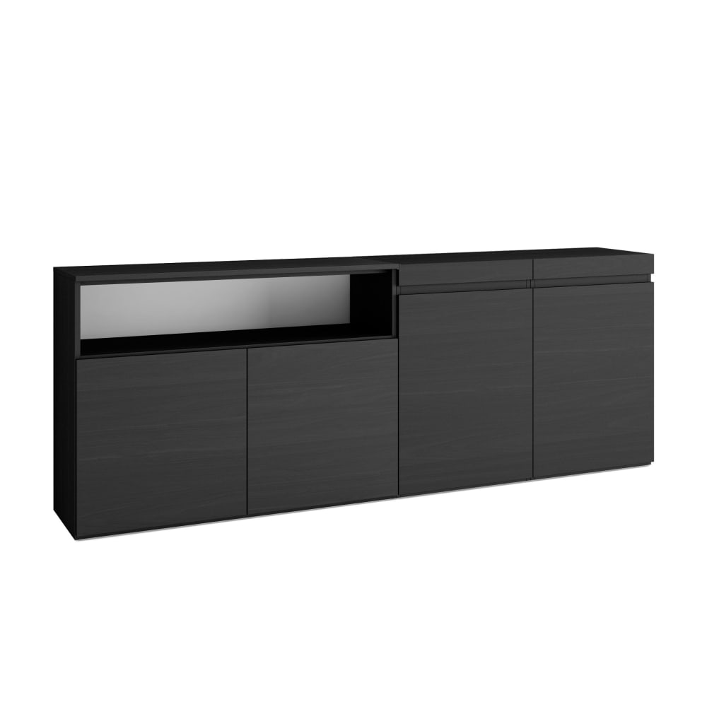 Buffet effet bois noir 200x35x75cm