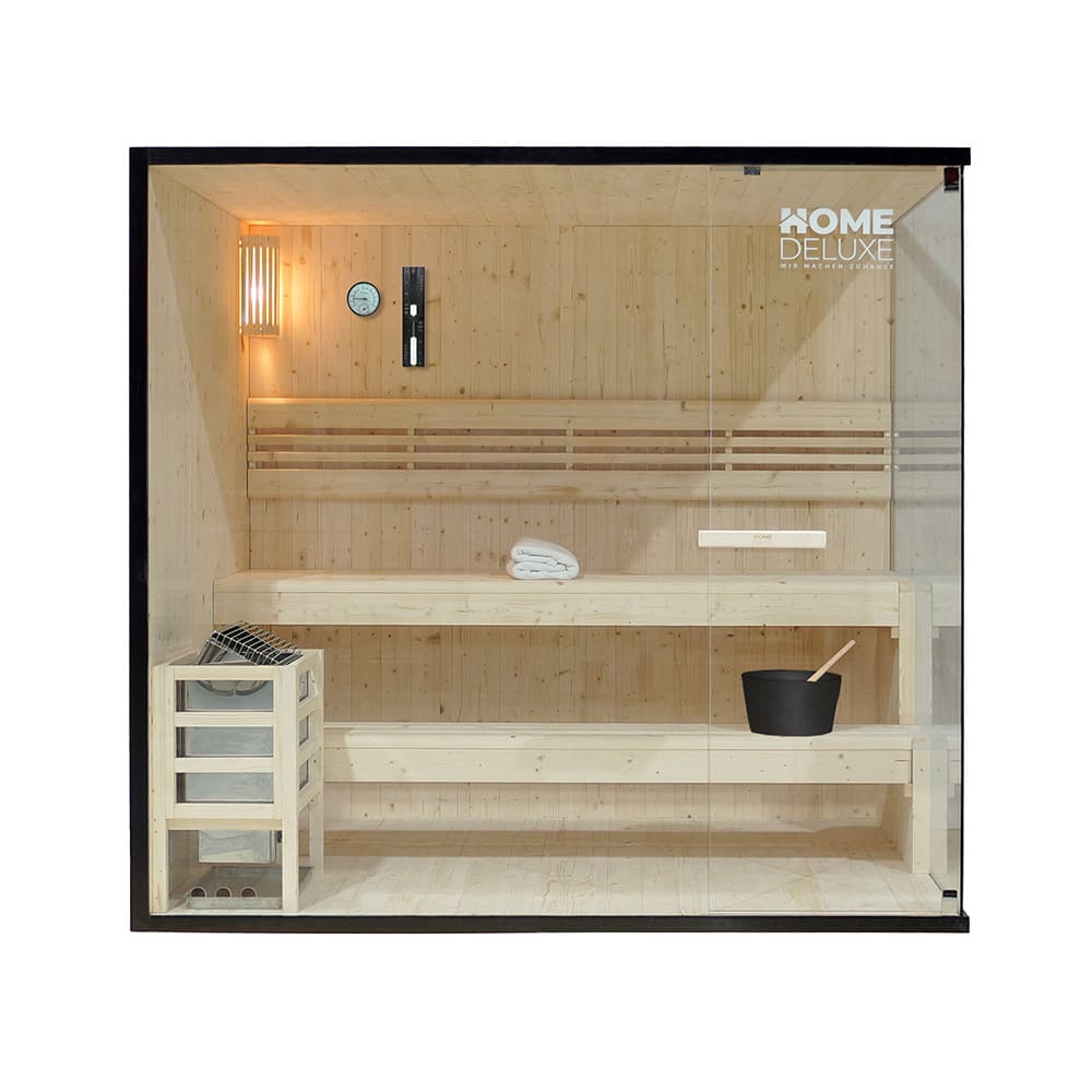 Sauna traditionnel en bois pour 4 personnes 200x150 cm
