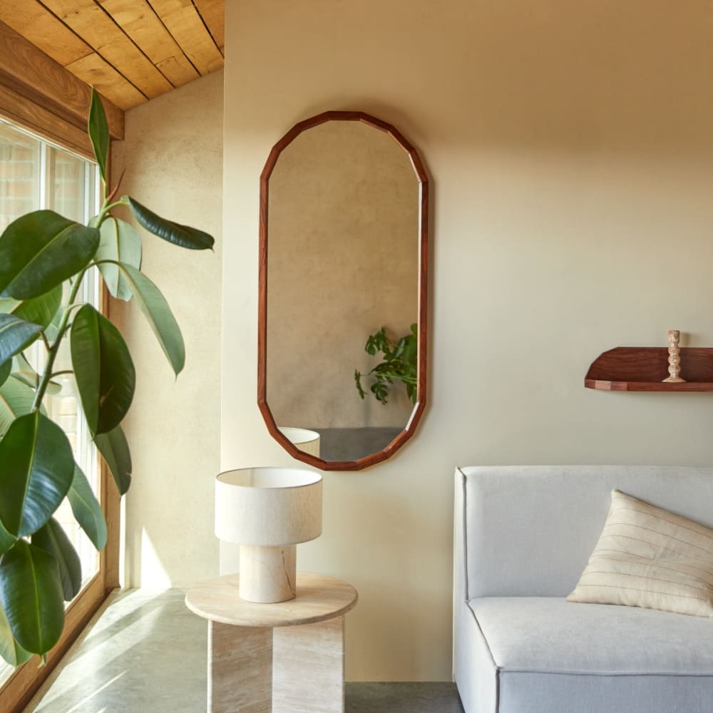 Tikamoon Dekospiegel aus massivem Palisander, 120 x 56 cm style modern Braun Holz
