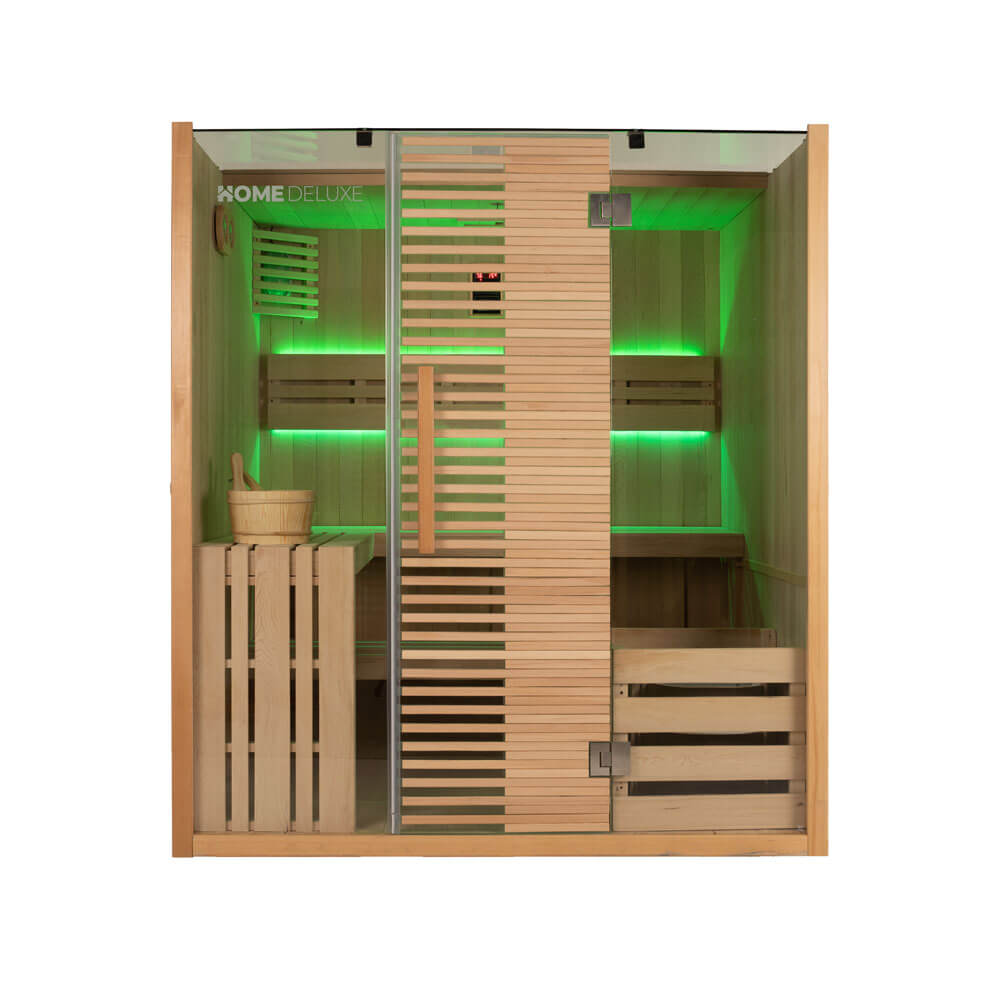 Sauna traditionnel en bois pour 4 personnes 180x150 cm
