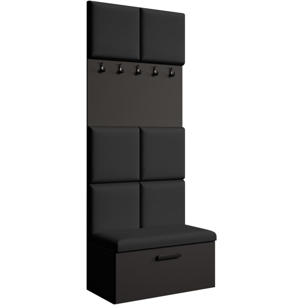 Beauty Sofa GmbH Garderobe mit gepolsterten Paneelen, Schwarz+Schwarz style modern Schwarz Spanplatte