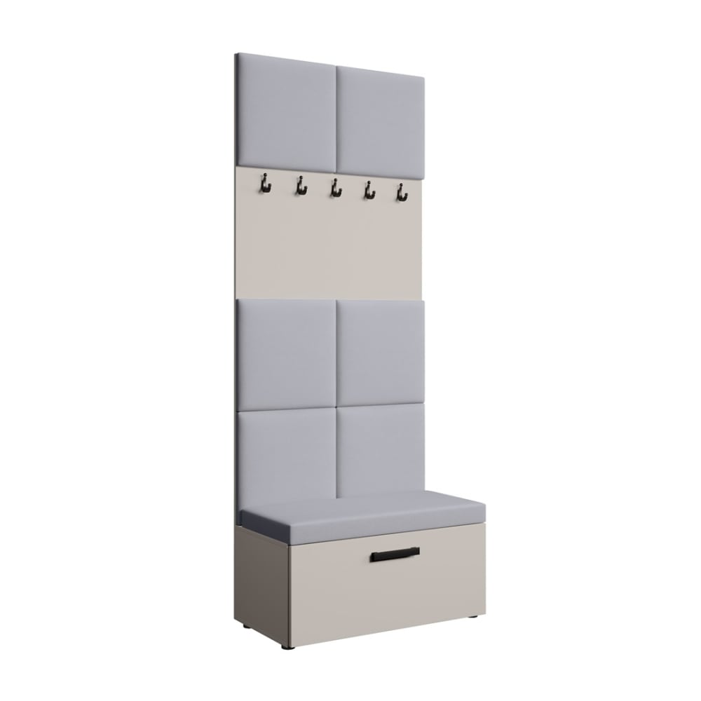 Beauty Sofa GmbH Garderobe mit gepolsterten Paneelen, Kaschmir+Grau style modern Taupe Spanplatte