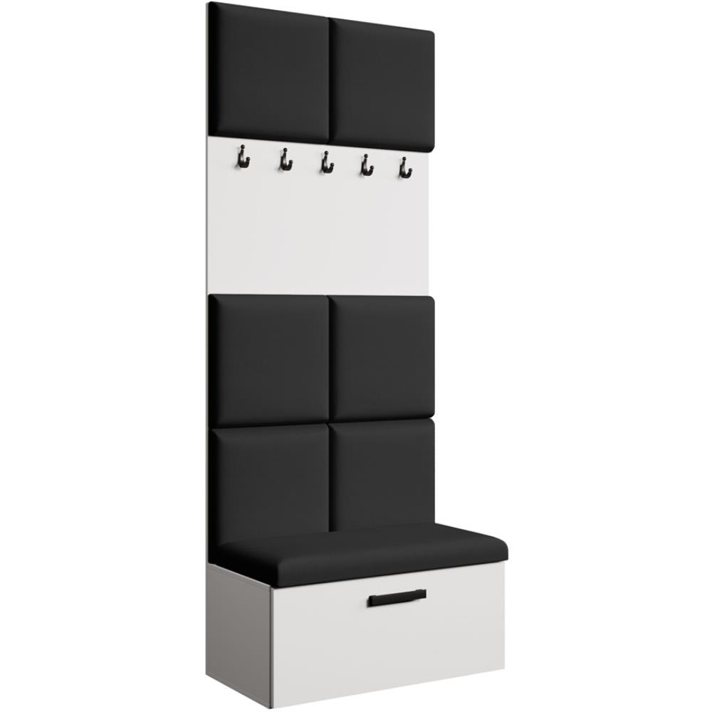 Beauty Sofa GmbH Garderobe mit gepolsterten Paneelen, Weiß+Weiß style modern Weiß Spanplatte