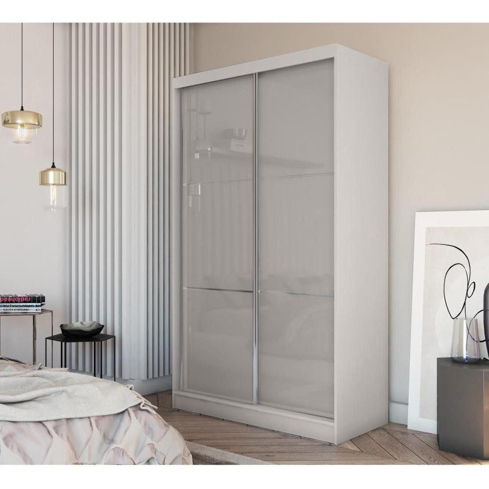 Schiebetürenschrank mit Lacobel, 120x216, kaschmir - Maisons Du
