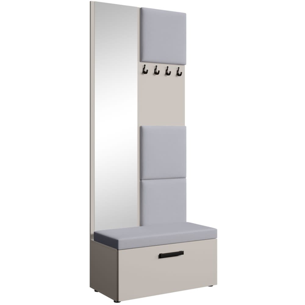 Beauty Sofa GmbH Garderobe mit gepolsterten Paneelen, Kaschmir+Grau style modern Beige Spanplatte