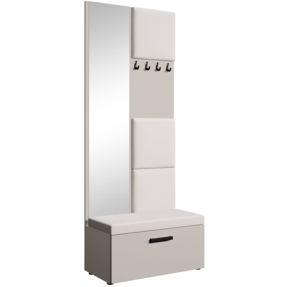 Beauty Sofa GmbH Garderobe mit gepolsterten Paneelen, Kaschmir+Beige style modern Taupe Spanplatte