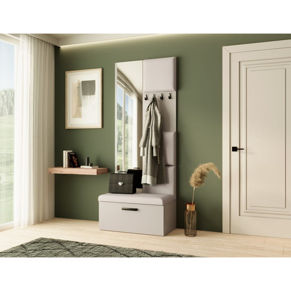 Garderobe mit gepolsterten Paneelen, Kaschmir+Beige - Maisons Du
