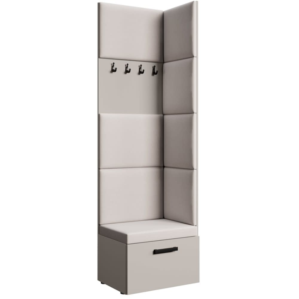 Beauty Sofa GmbH Eckgarderobe mit gepolsterten Paneelen, Kaschmir+Beige style modern Taupe Spanplatte