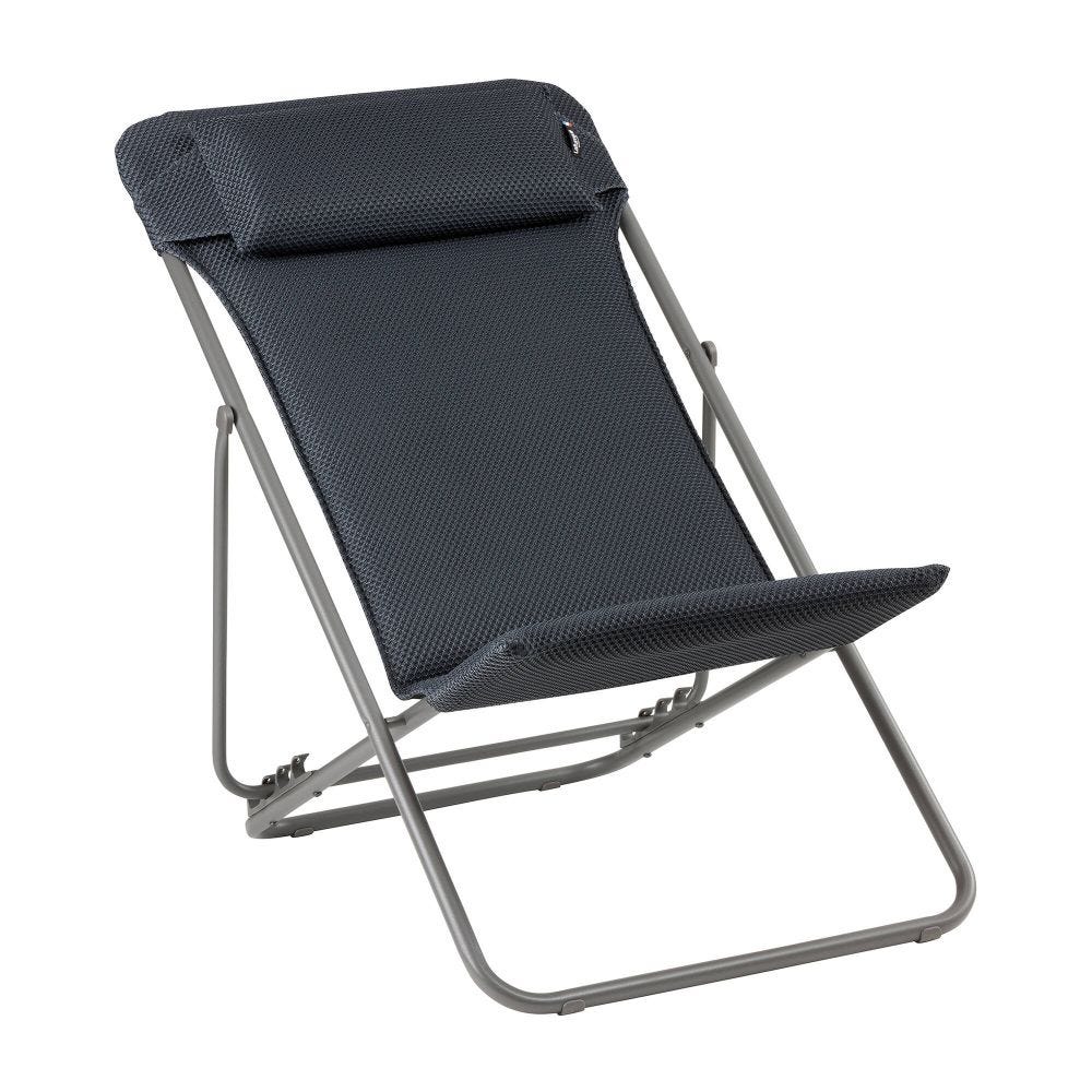 Chilienne pliante multi-positions en acier gris L83xl62xH91