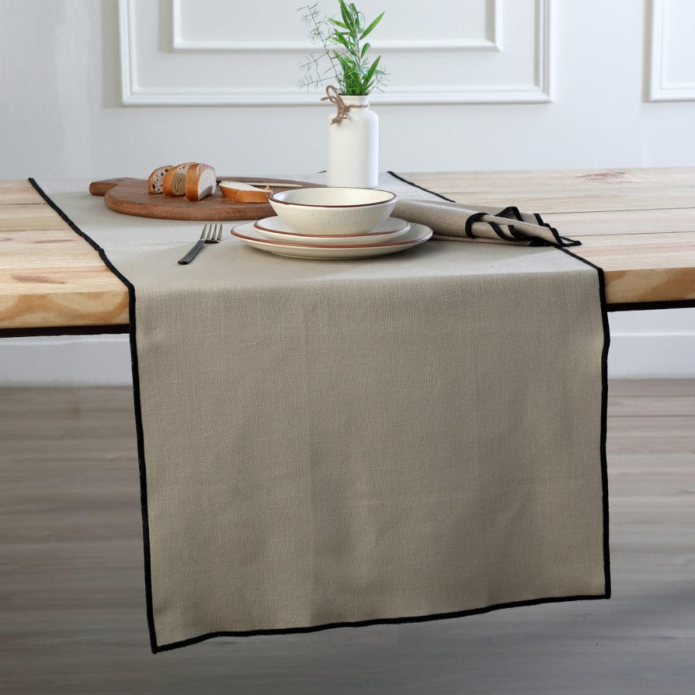 Febronie Tischläufer aus Leinen 50x150 style classic chic Weiß Öko-Tex Zertifikat Leinen