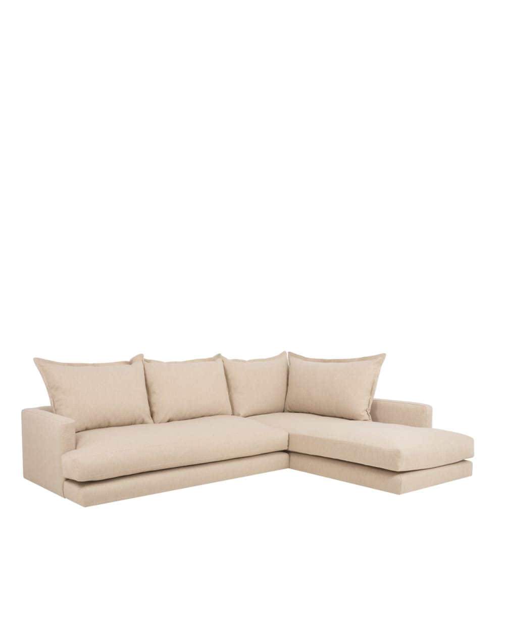 Canapé chaise longue droit beige 275x190 cm