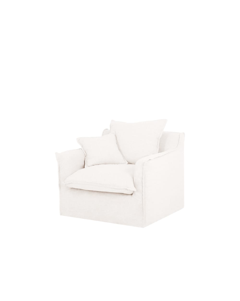 fauteuil en coton et - blanc