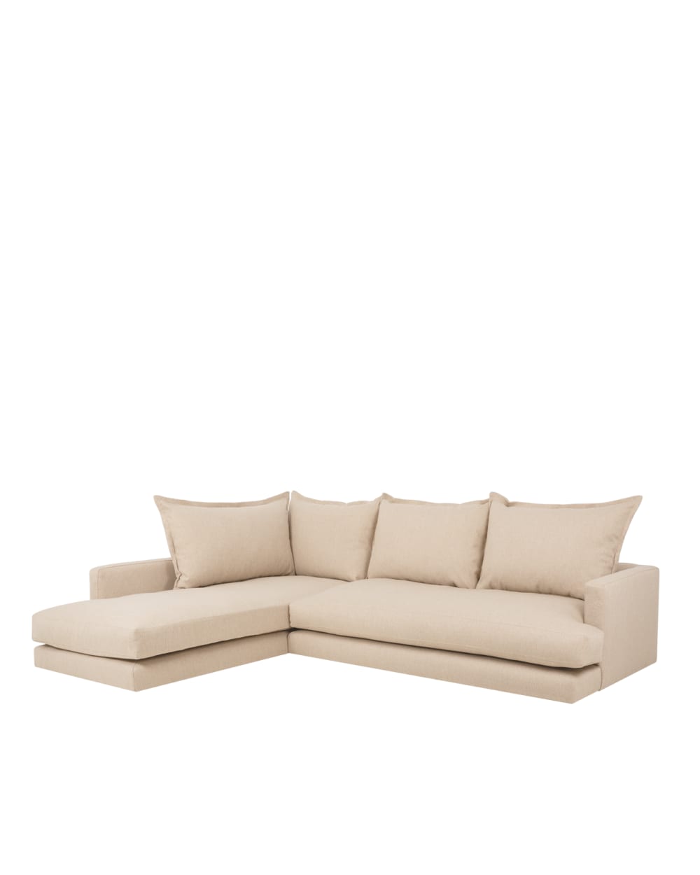 Canapé chaise longue gauche beige 275x190cm