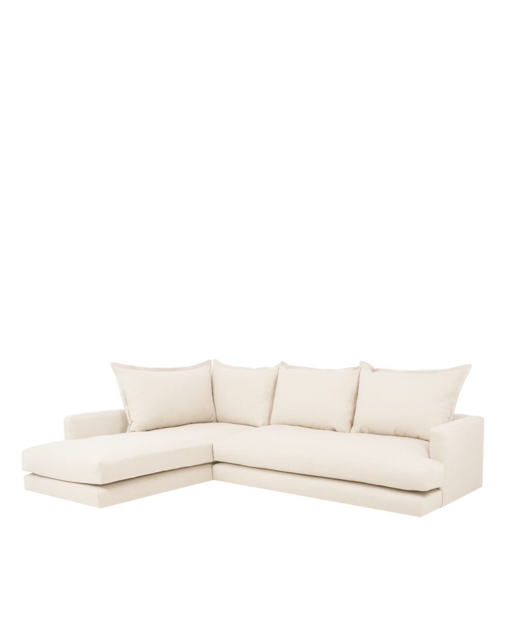 Canapé chaise longue gauche blanc cassé de 325x210cm