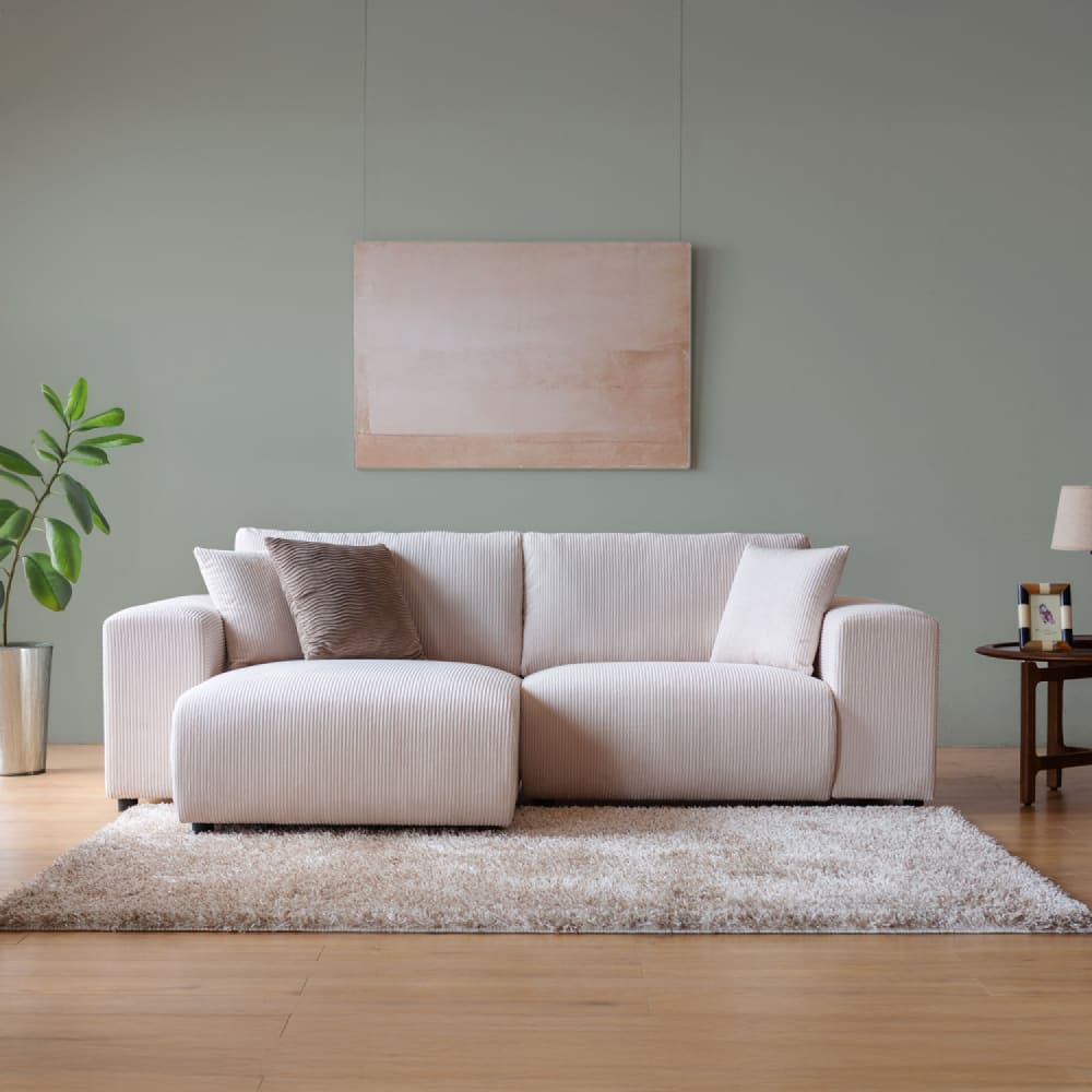 Concept Usine Modulares Ecksofa mit 3 Sitzplätzen aus beigem Cord style modern - Samt
