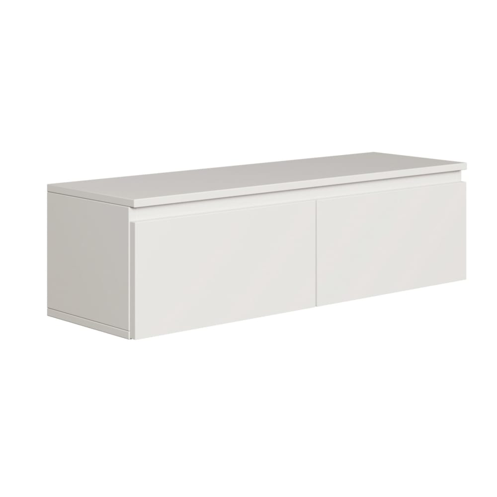 Meuble TV suspendu, blanc, 100 cm