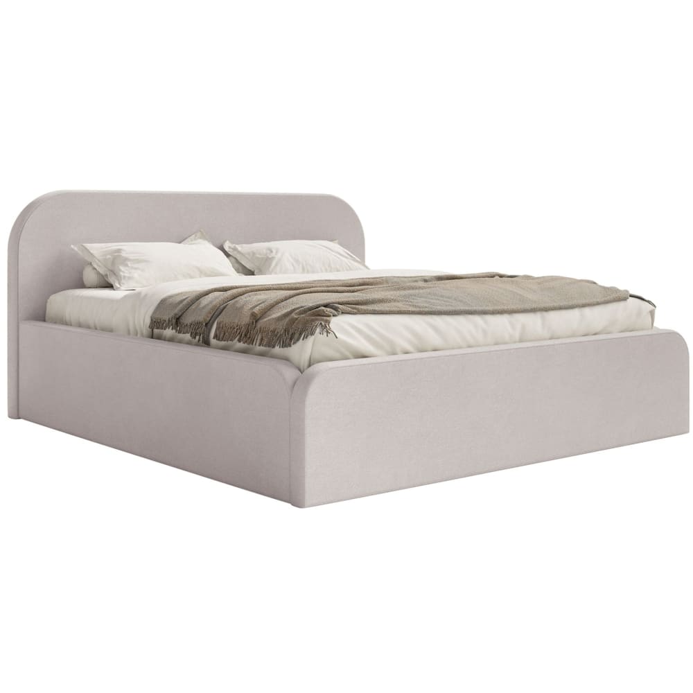 Lit coffre 180x200 en velours grège