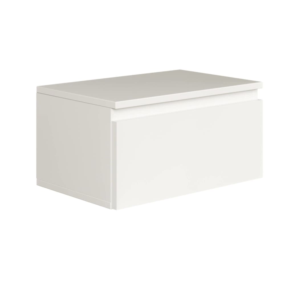 Table de chevet murale avec tiroir, blanc, 49 cm