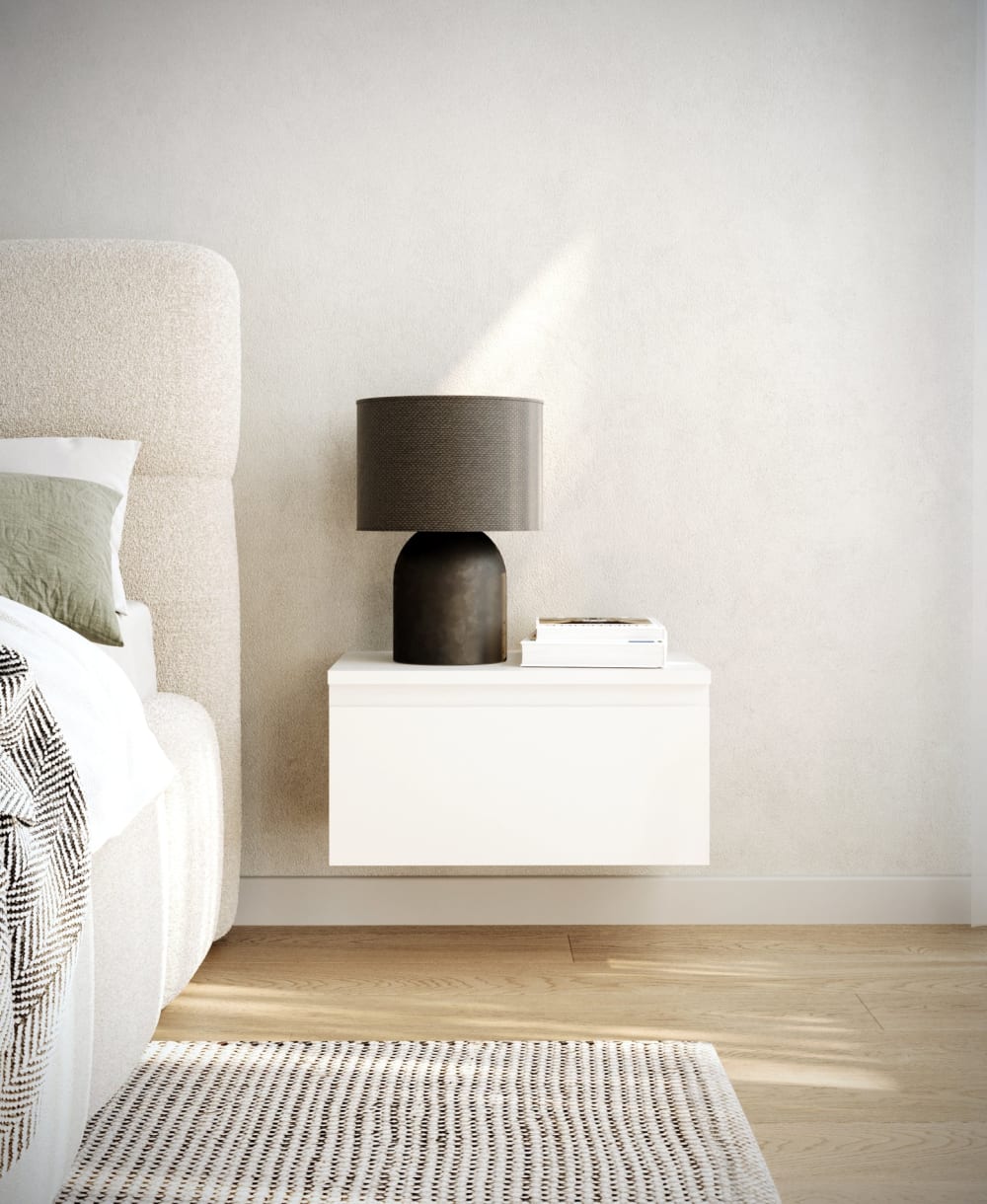 Wandnachttisch mit Schublade, Weiß, 49 cm - Maisons Du Monde
